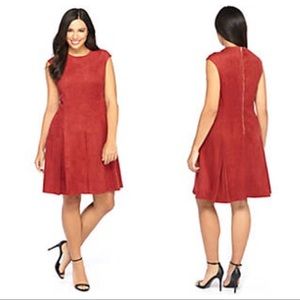 The Limited Faux Suede A Line Fit & Flare Dress